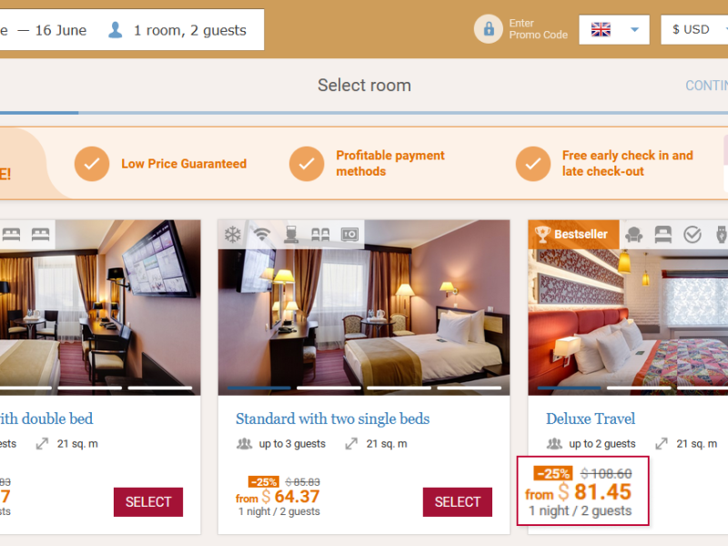 Hotel discounts online