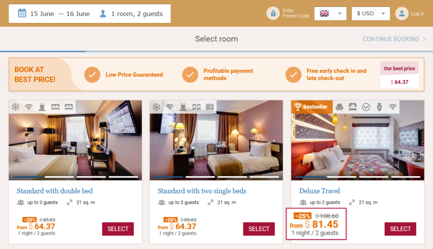 Hotel discounts online